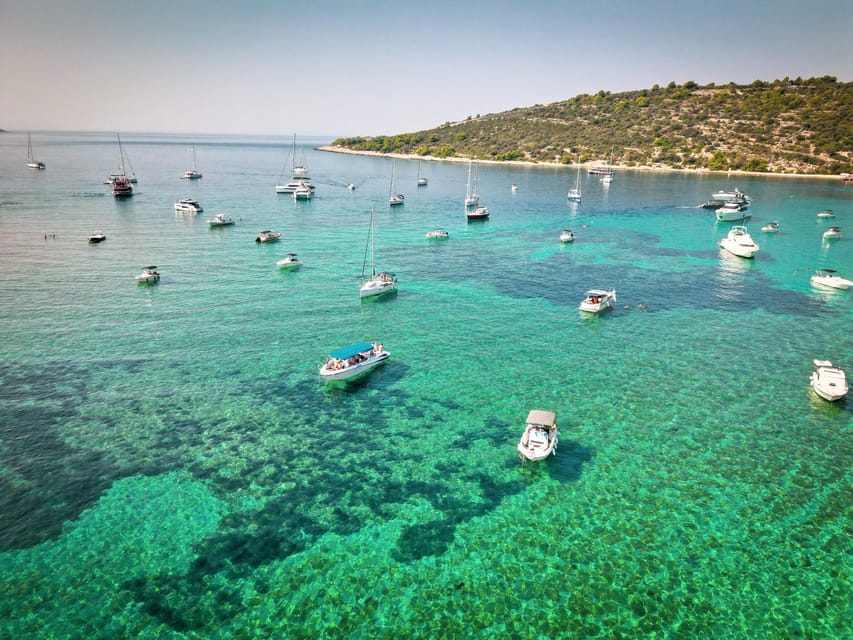 Split/Trogir: Half-Day 3-Island Speedboat Adventure - Čiovo’s Duga Cove and Beach bar Borkko: natural sandy seabed and a soft landing