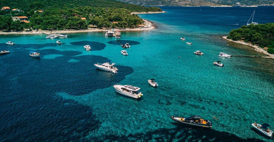 Split & Trogir: Private Blue Lagoon & Wine Tasting Boat Tour - The Blue Lagoon swim: where the money shot happens