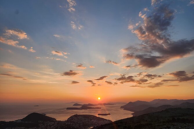 Sunset and Wine / Dubrovnik Sunset Tour and Premium Wine Tasting - Mount Srđ at sunset: the west-side payoff over Elafiti islands