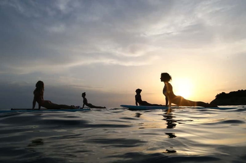 SUP Yoga in Stunning Stoja Bay: Balance, Breath & Connect - The 75 minutes: the exact flow from board intro to yoga poses