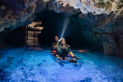 Transparent Kayak Night Glow Experience from Pula