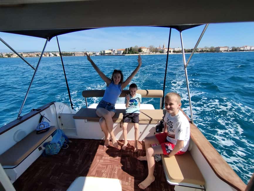 Zadar: 3 Islands Cozy Boat Trip with Snorkeling & Drinks - Setting off from Zadar: cozy shade, small group energy